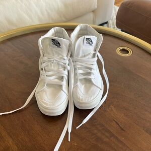 Vans white high top sneakers
